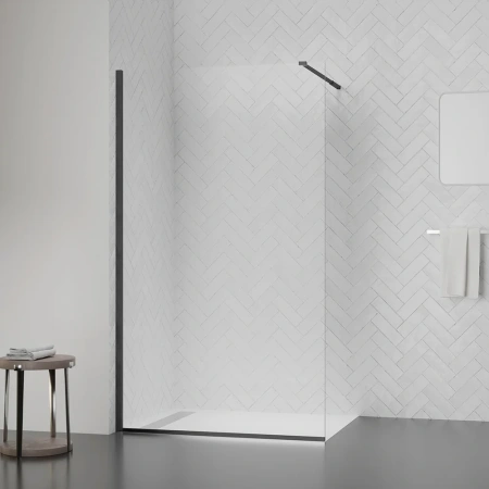 Душова перегородка Qtap Walk-In Standard.C8 100х200 см, скло Clear 8 мм, покриття CalcLess