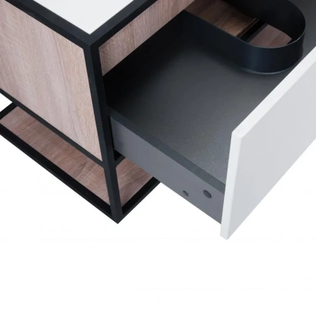 Тумба підвісна Qtap Taurus 800х476х469 White/Whitish oak зі стільницею