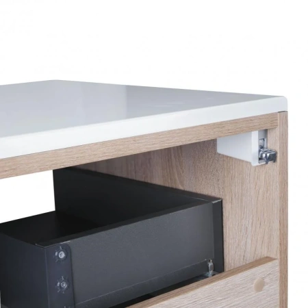 Тумба підлогова Qtap Taurus 700х616х437 White/Whitish oak зі стільницею