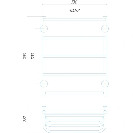 Фото Рушникосушка електричний Qtap Standard