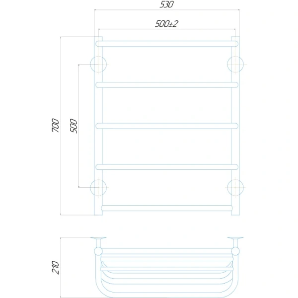 Фото Рушникосушка електричний Qtap Standard