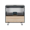 Тумба для підлоги Qtap Robin 600х616х437 Graphite/Whitish oak зі стільницею