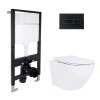 Готове рішення Qtap для ванної кімнати: підвісний унітаз Jay Ultra Quiet 520x360x320 + комплект інсталяції Standard (лінійна клавіша Black)