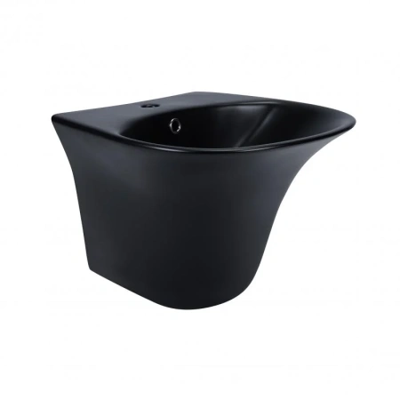 Раковина підвісна моноблок Qtap Virgo 550х430х400 Matt black з донним клапаном