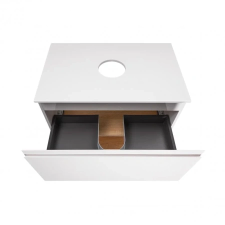 Тумба підвісна Qtap Robin 700х476х437 White/Whitish oak зі стільницею