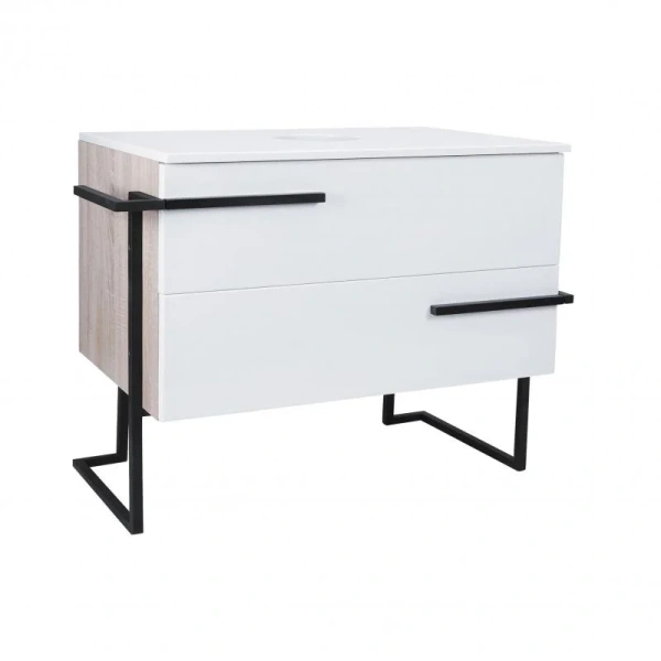 Тумба підлогова Qtap Taurus 800х616х437 White/Whitish oak зі стільницею