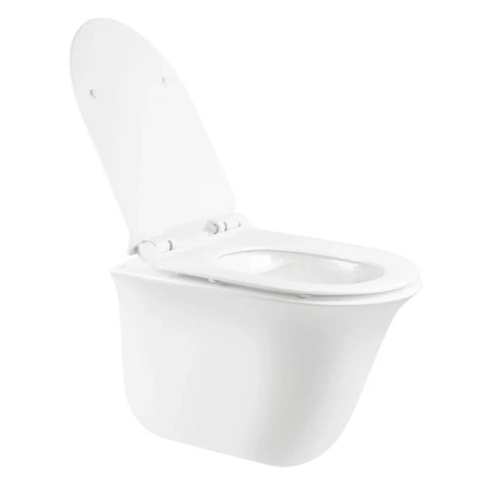 Унітаз підвісний Qtap Virgo безобідковий з сидінням Slim Soft-close