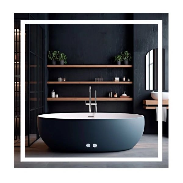 Дзеркало Qtap Mideya (MI1) 800x800 з LED-підсвічуванням Touch, з антизапотіванням, димером, рег. яскравості