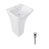Комплект Qtap Crow: Раковина напольна моноблок 445x420x840 мм White + Донний клапан PU02O