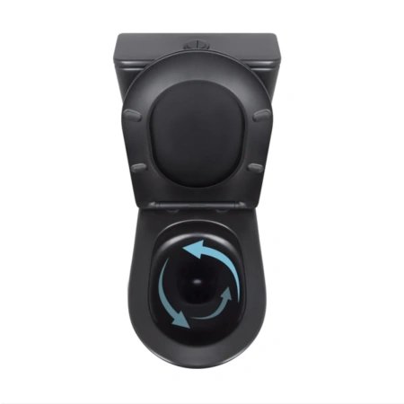 Унітаз підлоговий Qtap Scorpio Ultra Quiet безобідковий з сидінням Soft-close MATT BLACK