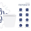 Унітаз підвісний у білому кольорі 490х360х290 з сидінням з мікроліфтом Slim Duroplast Qtap Crow