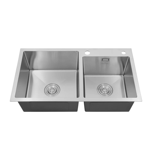 Фото Комплект кухонна мийка Kroner Gebürstet-7843ZHM + змішувач Edelstahl Klassisch-ESG03817BLK + дозатор Spender-016