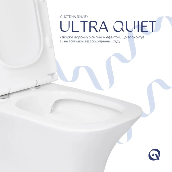 Унітаз підлоговий Qtap Presto Quadro безобідковий з сідінням Soft-close