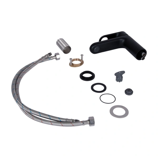 Змішувач для раковини у чорному кольорі Qtap Jay