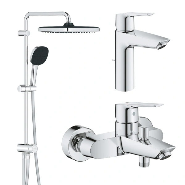 Набір змішувачів 3 в 1 для ванної кімнати Grohe QuickFix Start M-Size