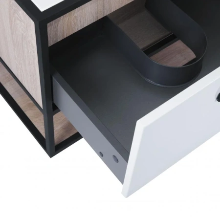 Тумба підвісна Qtap Taurus 700х476х469 White/Whitish oak зі стільницею