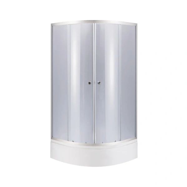 Душова кабіна Lidz Latwa SC80x80.SAT.MID.GR напівкругла, скло тоноване 4 мм + душовий піддон ST80x80x26, з панеллю