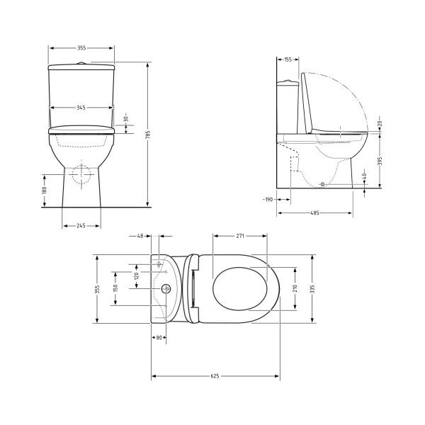 Унітаз підлоговий Qtap Leo Ultra Quiet 620×355×790 мм з сидінням Soft-close, White