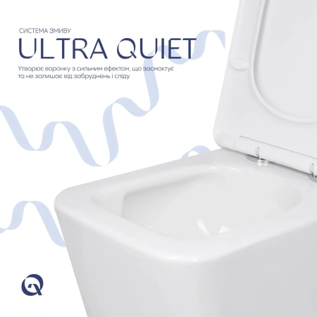 Унітаз підлоговий Qtap Crow Ultra Quiet безобідковий з сідінням Soft-close