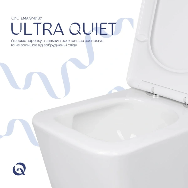Унітаз підлоговий Qtap Crow Ultra Quiet безобідковий з сідінням Soft-close