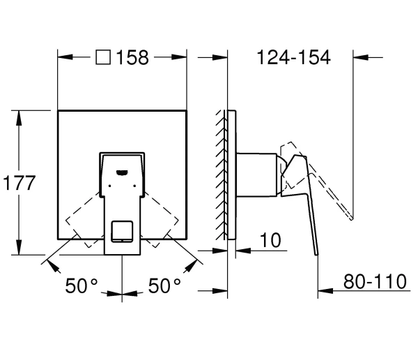 Фото Змішувач для душу GROHE EUROCUBE
