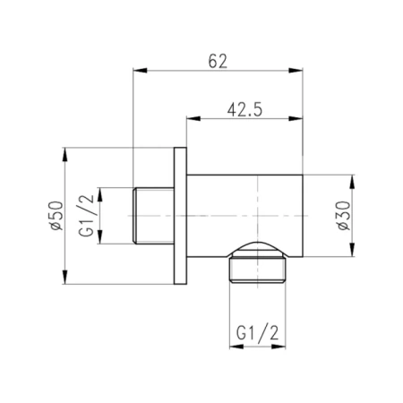 Фото Підключення для душового шлангу Qtap 1/2"