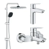 Набір змішувачів 3 в 1 для ванної кімнати Grohe QuickFix Start M-Size