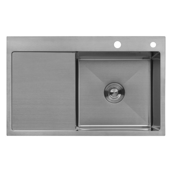 Кухонна мийка крило ліворуч Kroner KRP Gebürstet - 7849RHM (3.0/1.0 мм)