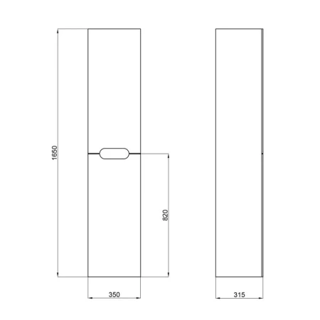 Пенал підвісний Qtap Virgo 350х1600х316 White/Whitish