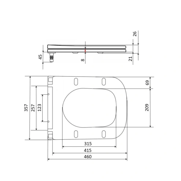 Qtap Сидіння для унітаза (Crow 640) 460x350x47 мм, White, з мікроліфтом, Slim Duroplast, Quick Release