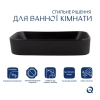 Раковина накладна прямокутна 550х390х120 мм, у чорному кольорі Qtap Scorpio