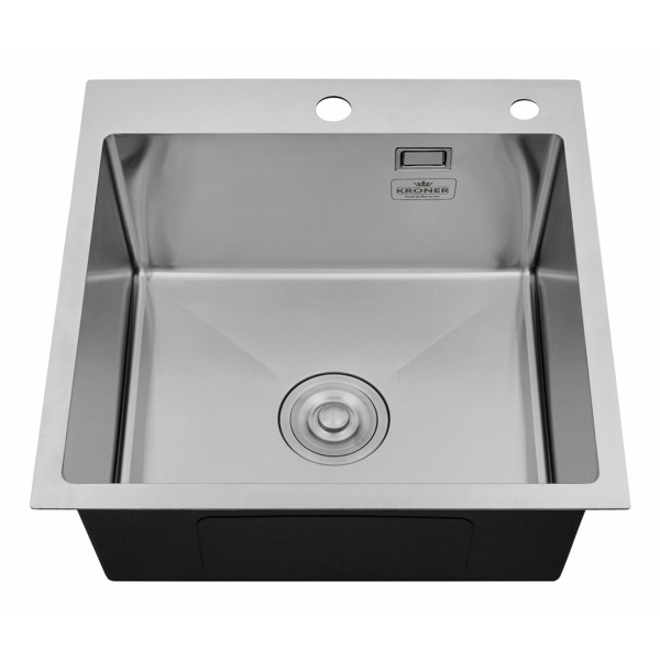 Кухонна мийка з нержавіючої сталі Kroner 50*50 3.0/1.0 мм + сушарка