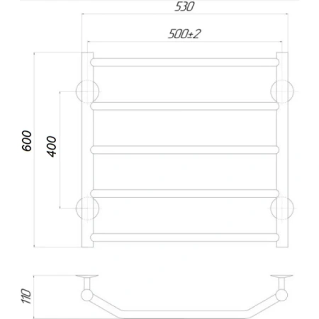 Фото Рушникосушка водяна Qtap Trapezium