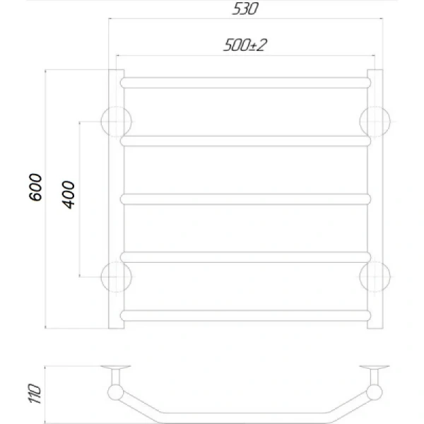 Фото Рушникосушка водяна Qtap Trapezium