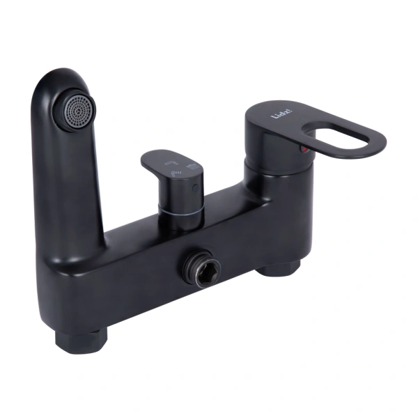 Душова система з виливом у чорному кольорі телескопічна Lidz Latwa