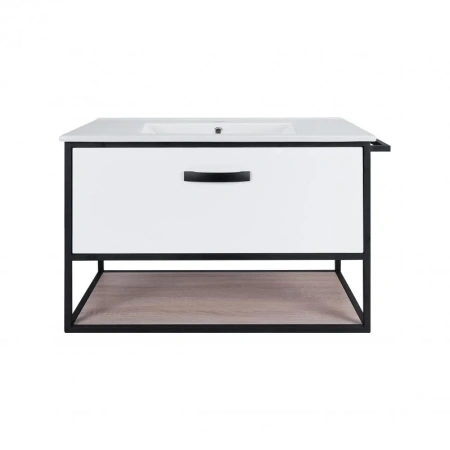 Комплект Qtap Taurus 800х580х437 White/Whitish oak підвісна тумба + раковина врізна