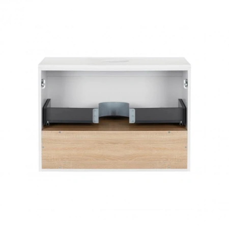 Тумба підвісна Qtap Robin 600х476х437 White/Whitish oak зі стільницею