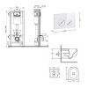 Готове рішення Qtap для ванної кімнати: підвісний унітаз Taurus Ultra Quiet 515×360×350 + комплект інсталяції Nest 4 в 1 (кругла клавіша White)
