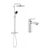 Набір змішувачів 2 в 1 для ванної кімнати Grohe QuickFix Vitalio Comfort Cube зі змішувачем для раковини Dice (UA203101TM)