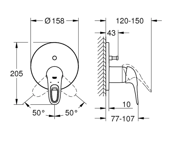 Фото Змішувач для душу GROHE EUROSTYLE