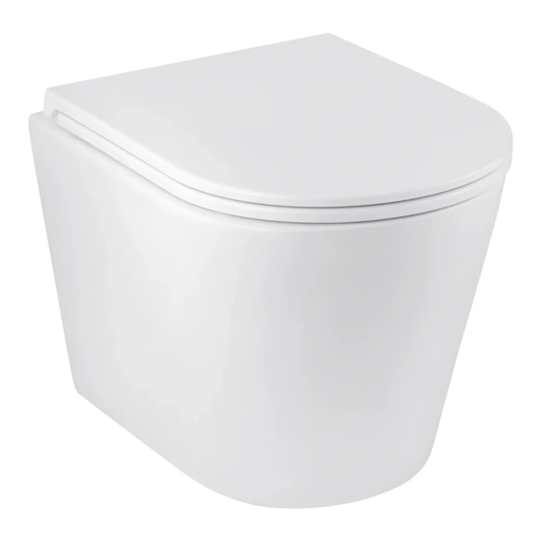 Унітаз підвісний безобідковий Kroner Armada WHI513636 RIMLESS з сидінням Slim Duroplast / Soft-close