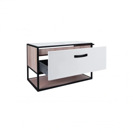 Тумба підвісна Qtap Taurus 800х476х469 White/Whitish oak зі стільницею