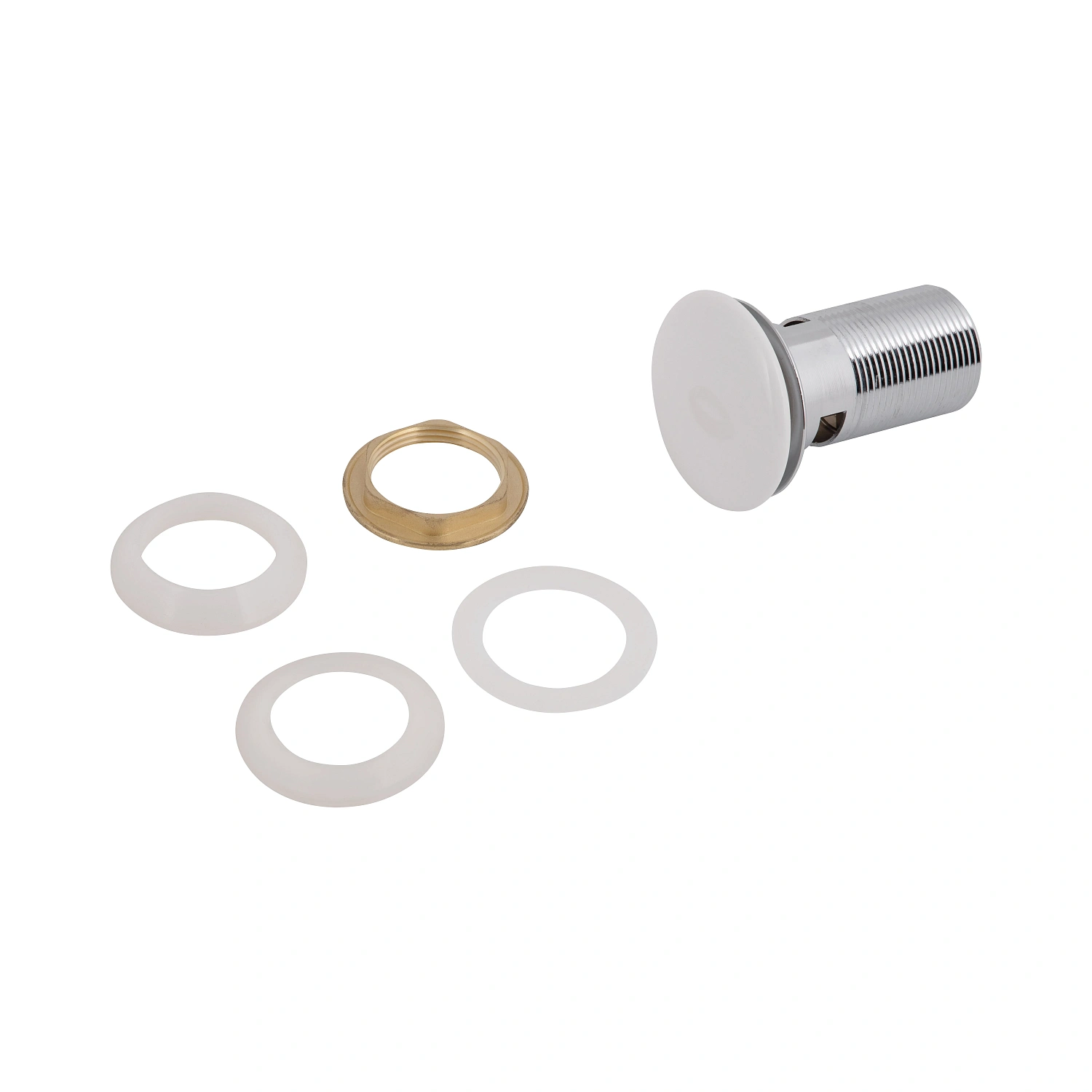 Донний клапан Pop-up для біде з переливом 70х70х110 mm White Qtap