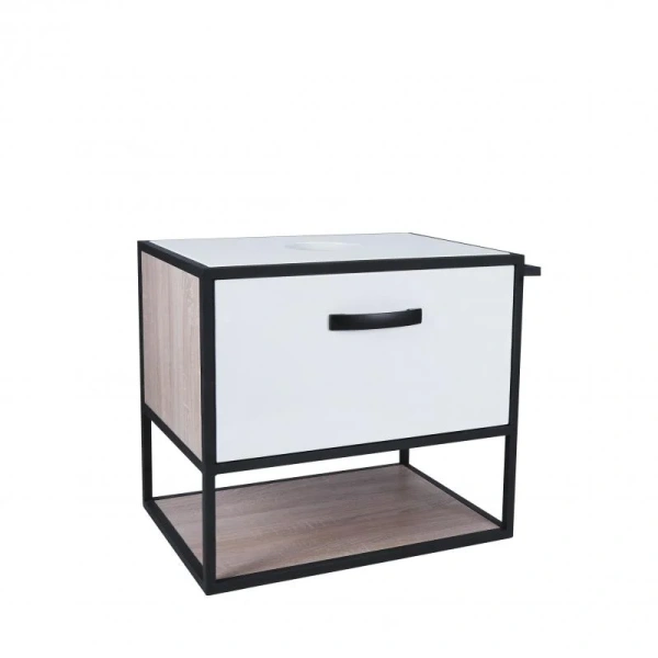 Тумба підвісна Qtap Taurus 600х476х469 White/Whitish oak зі стільницею