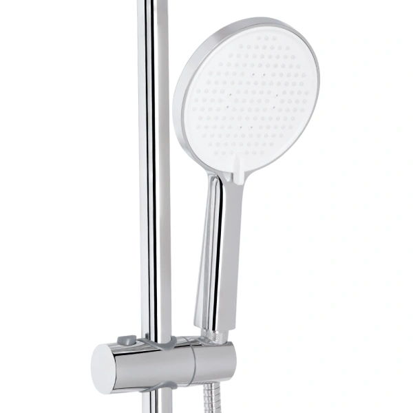 Душова система на три споживача (з виливом) хром телескопічна 773-1600 мм Qtap Evia