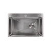 Фото Мийка для кухні Lidz Handmade 680x450 мм сталева інтегрована Brushed Steel