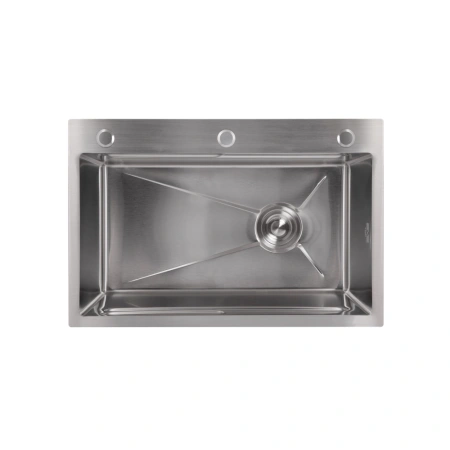 Фото Мийка для кухні Lidz Handmade 680x450 мм сталева інтегрована Brushed Steel