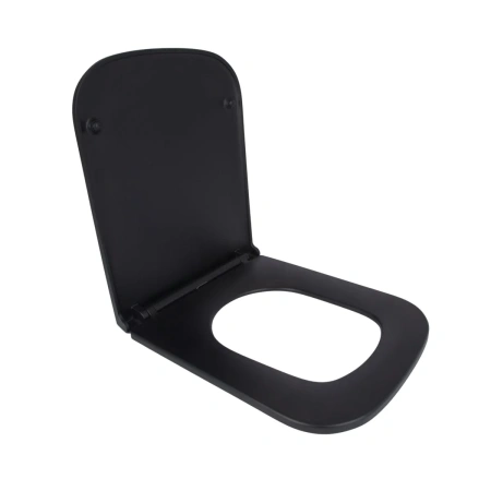 Сидіння для унітаза Qtap Tern 420х340х35 мм, Matt Black, з мікроліфтом, Slim Duroplast, Quick Release
