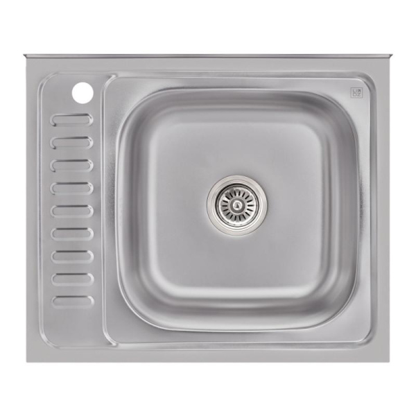 Кухонна мийка Lidz 6050-R Satin 0,6 мм