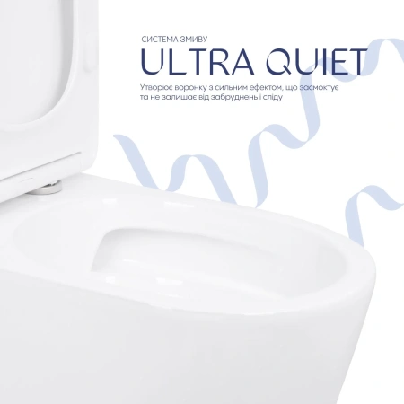 Унітаз підлоговий Qtap Leo Ultra Quiet 620×355×790 мм з сидінням Soft-close, White